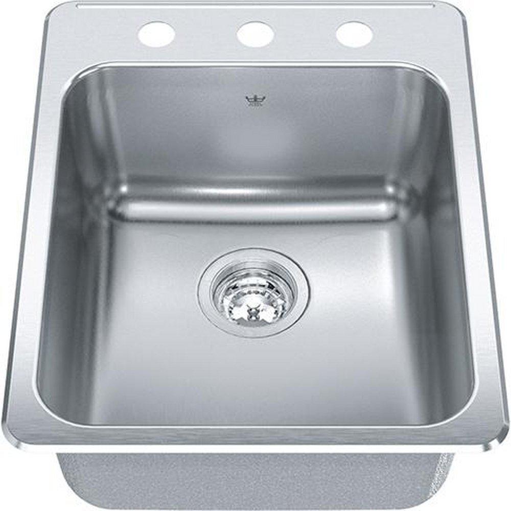 FHP Kindred Satin 17-1/4 x 22 in. Drop-in Stainless Steel Bar Sink in Satin 