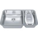 FHP Kindred Satin 30-7/8 x 17-3/4 in. No-Hole Stainless Steel Double Bowl Undermount Kitchen Sink 