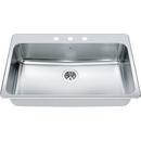 FHP Kindred Satin 33-3/8 x 22 in. Stainless Steel Single Bowl Drop-in Kitchen Sink in Satin 