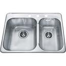 FHP Kindred 27-1/4 x 20-9/16 in. Stainless Steel Double Bowl Drop-in Kitchen Sink 