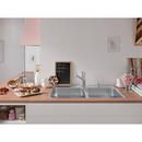 FHP Kindred Satin 33 x 22 in. 4-Hole Stainless Steel Double Bowl Drop-in Kitchen Sink 