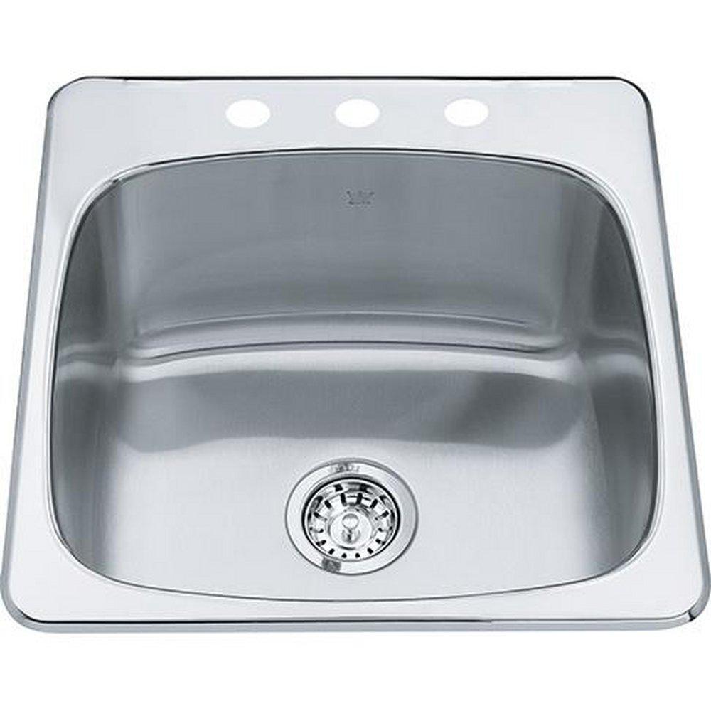 FHP Kindred Satin 20-1/8 x 20-9/16 in. Drop-in Laundry Sink in Satin 