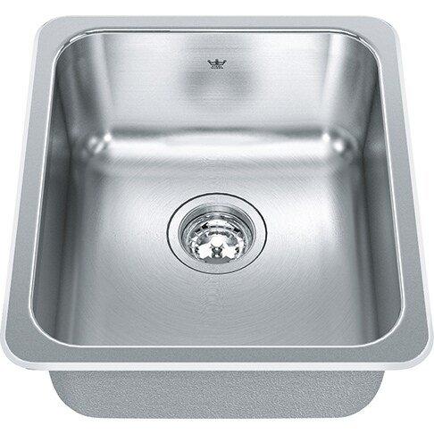 FHP Kindred Satin 16-1/8 x 18-1/8 in. No-Hole Drop-in Stainless Steel Bar Sink 