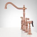 Signature Hardware Antique Copper Two Handle Bridge Kitchen Faucet 