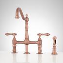 Signature Hardware Antique Copper Two Handle Bridge Kitchen Faucet 
