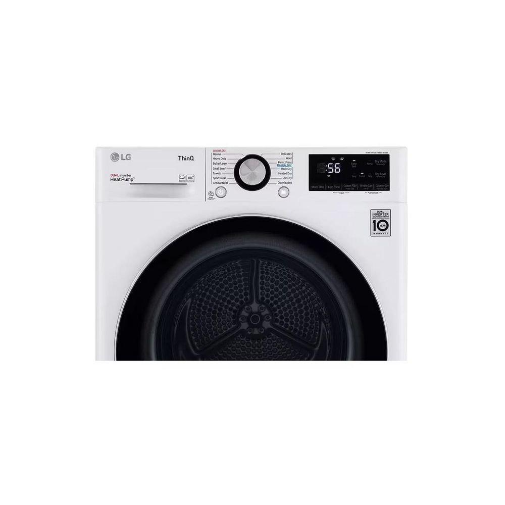 LG White 24 x 26-3/8 in. 240/208V 4.2 cu. ft. Electric Front Load Dryer 