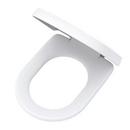 Elongated Square-Back Soft Close Toilet Seat in White for Gerber Wicker Park Toilets 