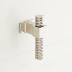 Knurled Offset Cabinet Knob in Polished Nickel