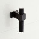 Knurled Offset Cabinet Knob in Matte Black