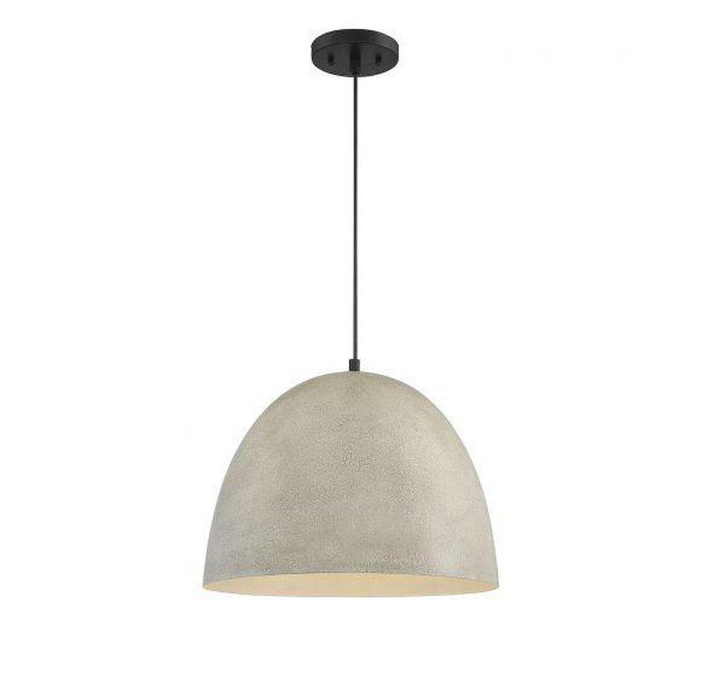 Savoy House Concrete/Matte Black 60W 1-Light Medium E-26 Incandescent Pendant Light 