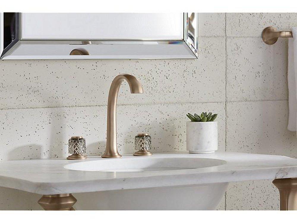Kallista Brushed Bronze Two Handle Widespread Bathroom Sink Faucet 