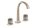 Two Handle Widespread Bathroom Sink Faucet in Brushed Bronze