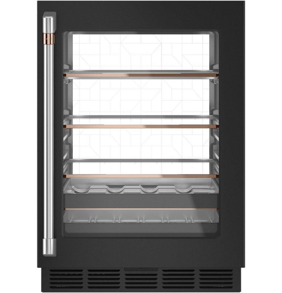 Cafe&trade; Matte Black/Brushed Stainless 23-3/4 in. 5.1 cu. ft. Beverage Cooler 