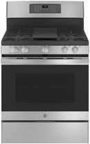 GE&reg; Stainless Steel/Grey 30 in. Gas 5-Burner Sealed Freestanding Range 