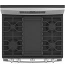 GE&reg; Stainless Steel/Grey 30 in. Gas 5-Burner Sealed Freestanding Range 