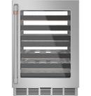 Cafe&trade; Stainless Steel/Brushed Stainless 34-1/8 x 23-3/4 in. Built-in and Freestanding Wine Cooler 