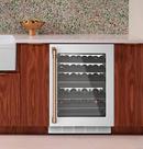 Cafe™ Matte White/Brushed Bronze 34-1/8 x 23-3/4 in. Built-in and Freestanding Wine Cooler 