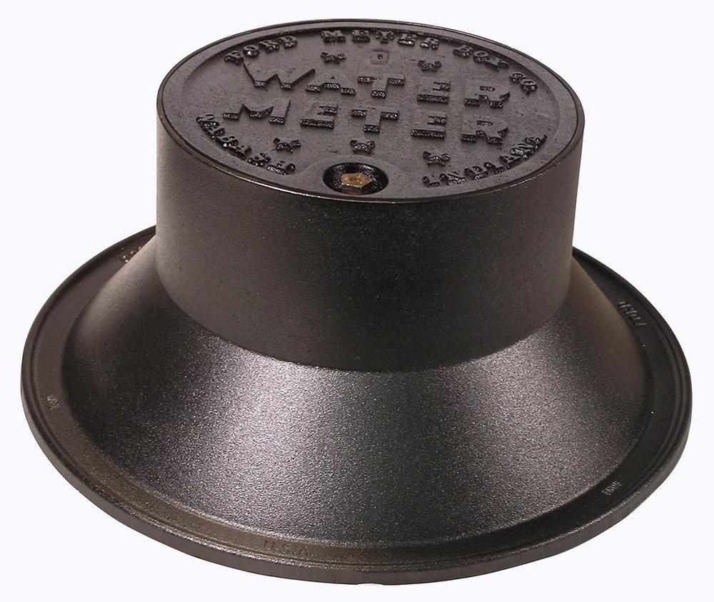 Ford Meter Box Black 11-1/2 in. 2-Lid Locking Cover 