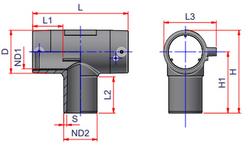 1-1/2 in. Electrofusion x Electrofusion x Spigot Plastic Tee