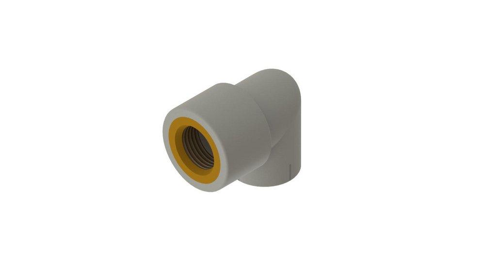 NIRON Steel Grey Socket Fusion x FNPT PP-RCT 90 Degree Reducing Elbow 