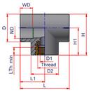 NIRON Grey FNPT x FNPT X FNPT or Socket Fusion Plastic and Brass Reducing Tee 