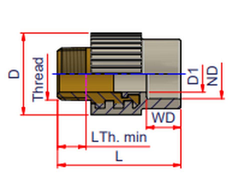 NIRON Grey MPT Plastic Adapter 