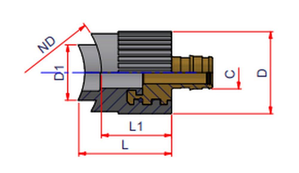 NIRON 3/4 in. F1960 PP-RCT PEX Socolet 