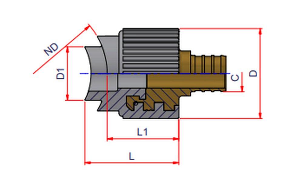 NIRON Socket Weld x PEX Expansion Brass Adapter 