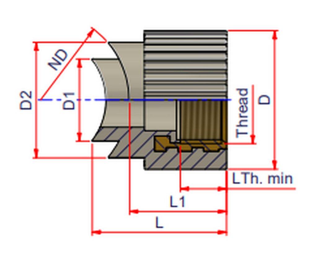 NIRON Grey MPT Stud Plastic Adapter with Fixing Plate 