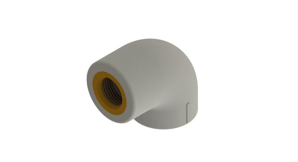 NIRON Steel Grey Socket Fusion x FNPT PP-RCT 90 Degree Reducing Elbow 