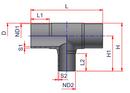 NIRON Grey Butt Fusion and Electrofusion SDR 17 191 psi 230F Domestic PP-RCT Long Spigot Reducing Tee in Grey 