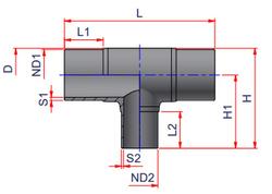 3 x 3 x 2 in. Spigot x Butt Fusion or Electrofusion x Butt Fusion or Electrofusion PP-RCT Reducing Tee