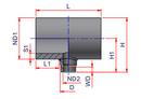 6 x 6 x 2-1/2 in. Butt Fusion or Electrofusion x Butt Fusion or Electrofusion x Socket Fusion Plastic Reducing Tee