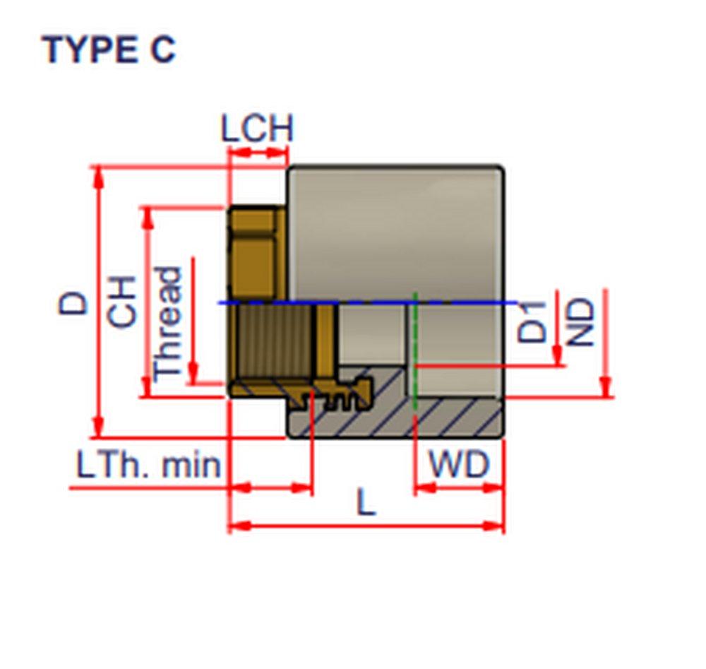 NIRON Grey MPT Adapter x MPT Thread Plastic Adapter 