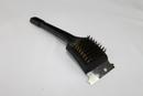 Brass Bristle Barbecue Grill Brush with Plastic Handle and Metal Scrapper