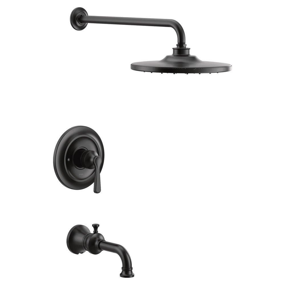 Moen Matte Black Single Handle Single Function Bathtub & Shower Faucet (Trim Only) 