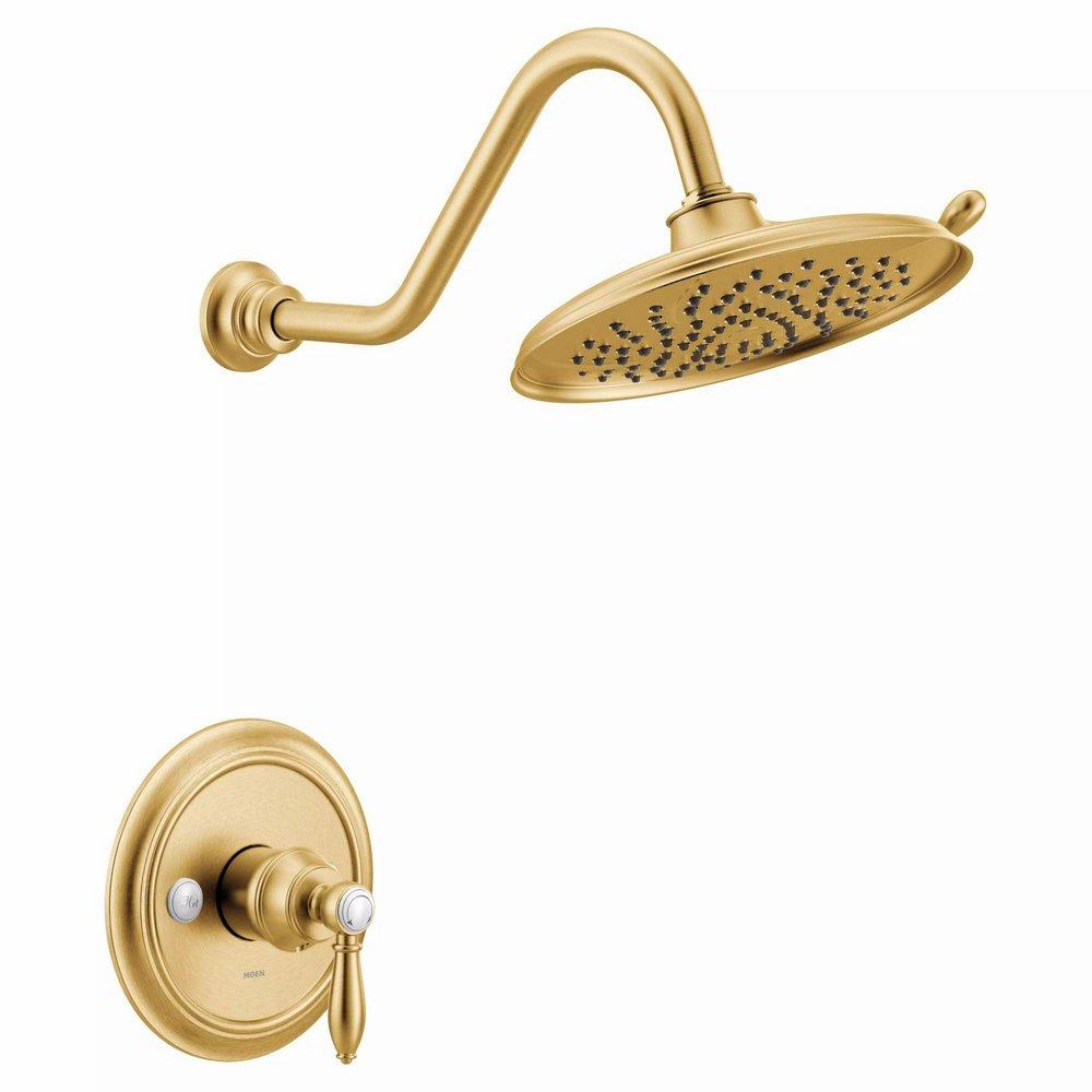 Moen Brushed Gold Single Handle Single Function Shower Faucet (Trim Only) 