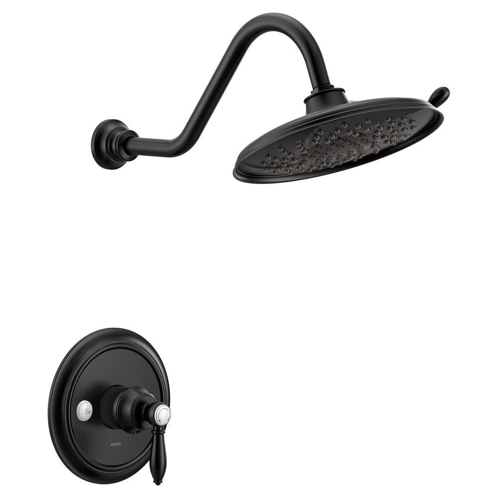 Moen Matte Black Single Handle Single Function Shower Faucet (Trim Only) 