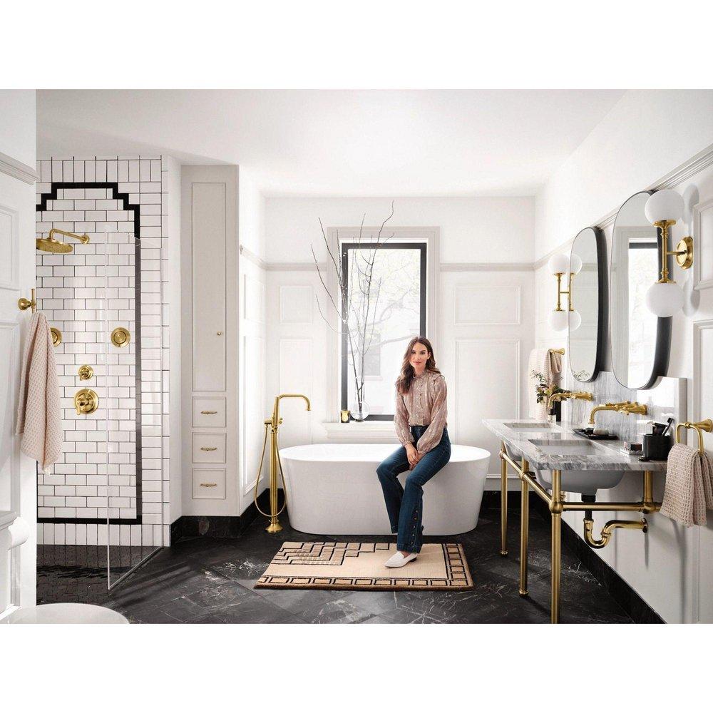 Moen Brushed Gold Single Handle Bathtub & Shower Faucet (Trim Only) 