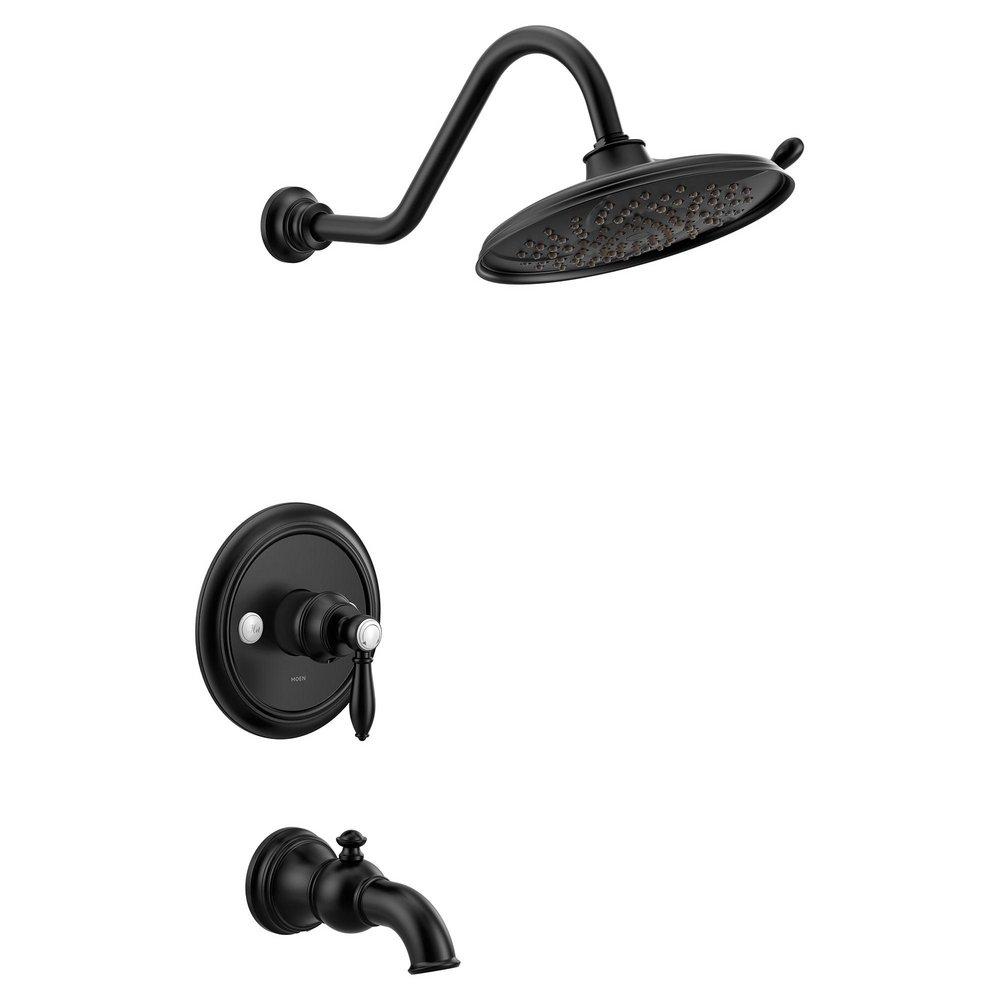 Moen Matte Black Single Handle Single Function Bathtub & Shower Faucet (Trim Only) 