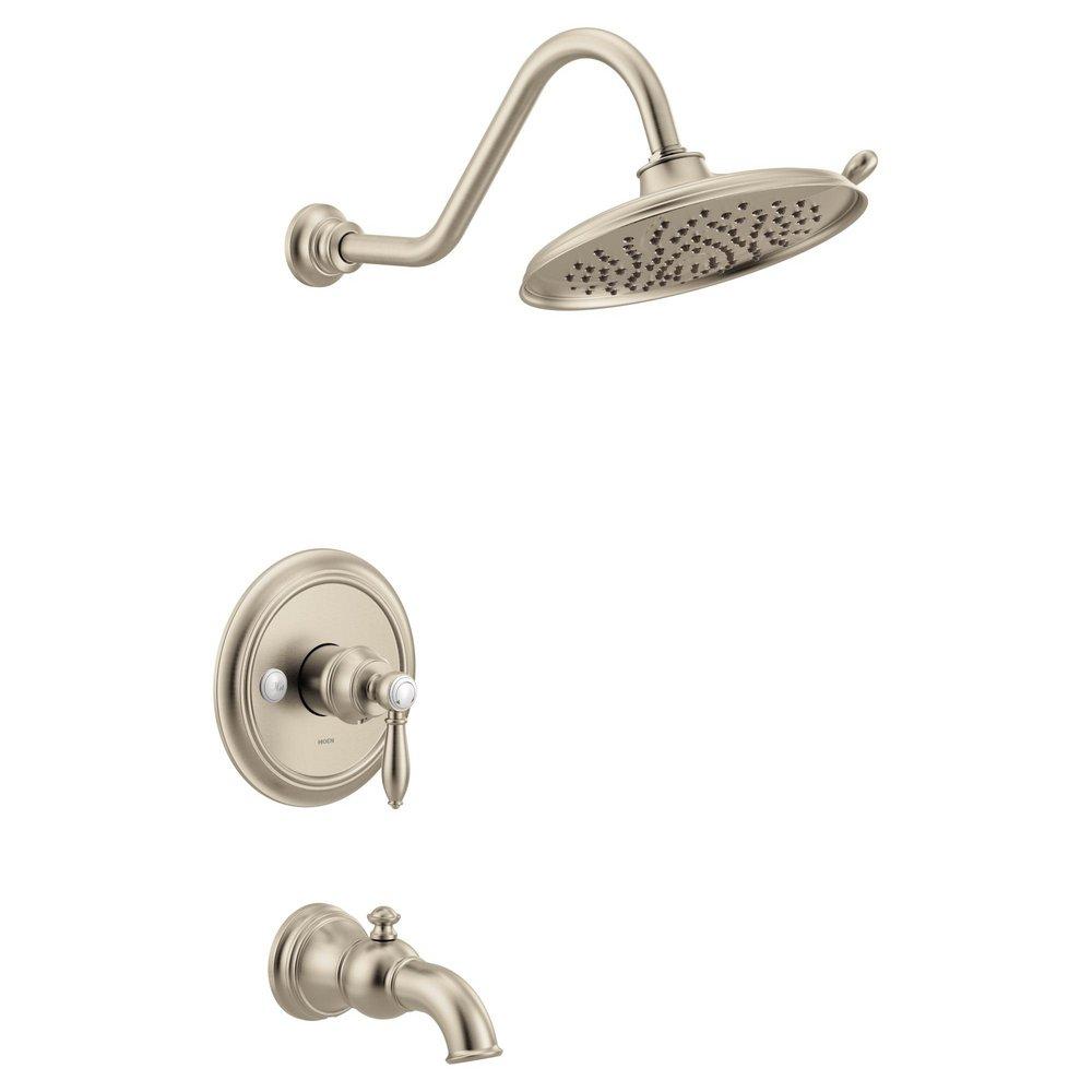 Moen Brushed Nickel Single Handle Single Function Bathtub & Shower Faucet (Trim Only) 