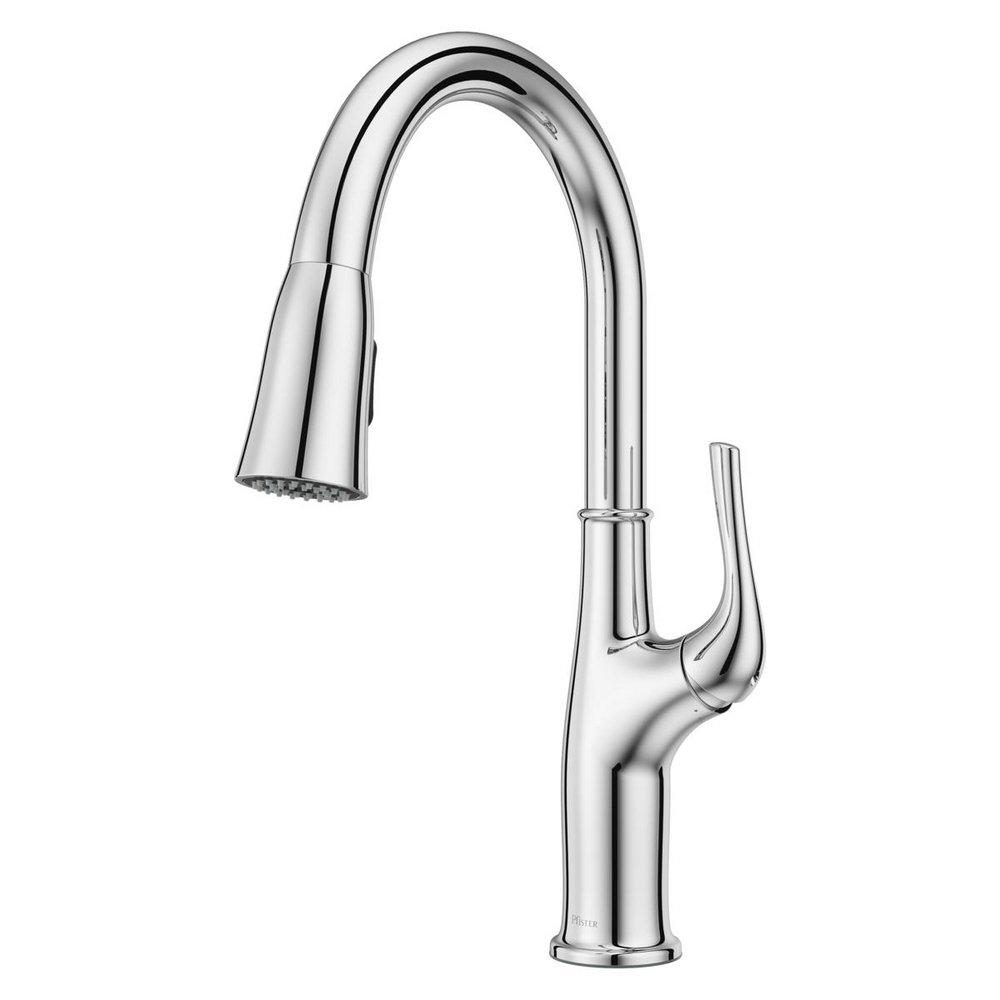 Pfister Polished Chrome Single Handle Pull Down Kitchen Faucet 
