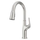 Single Handle Pull Down Kitchen Faucet in Stainless Steel