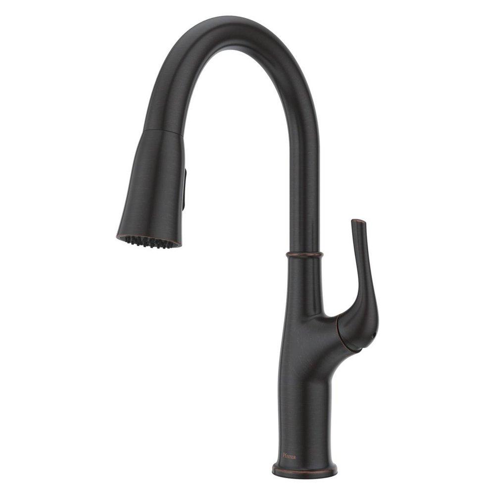 Pfister Tuscan Brass Single Handle Pull Down Kitchen Faucet 