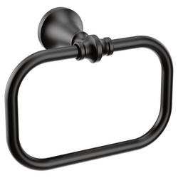 Rectangular Closed Towel Ring in Matte Black