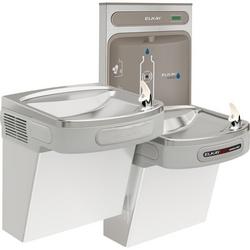 Non-Filtered Refrigerated Bottle Filling Station with Bi-Level Water Cooler in Light Gray Granite