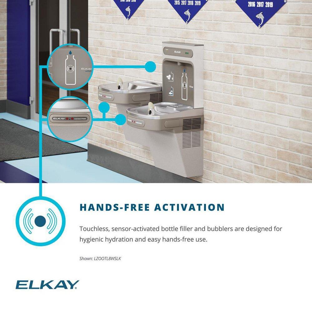 Elkay Light Grey Granite Stainless Steel Indoor Bottle Filling Station 
