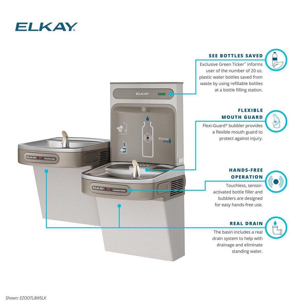 Elkay Light Grey Granite Vinyl Clad Steel Wall Mount Indoor Bottle Filling Station 