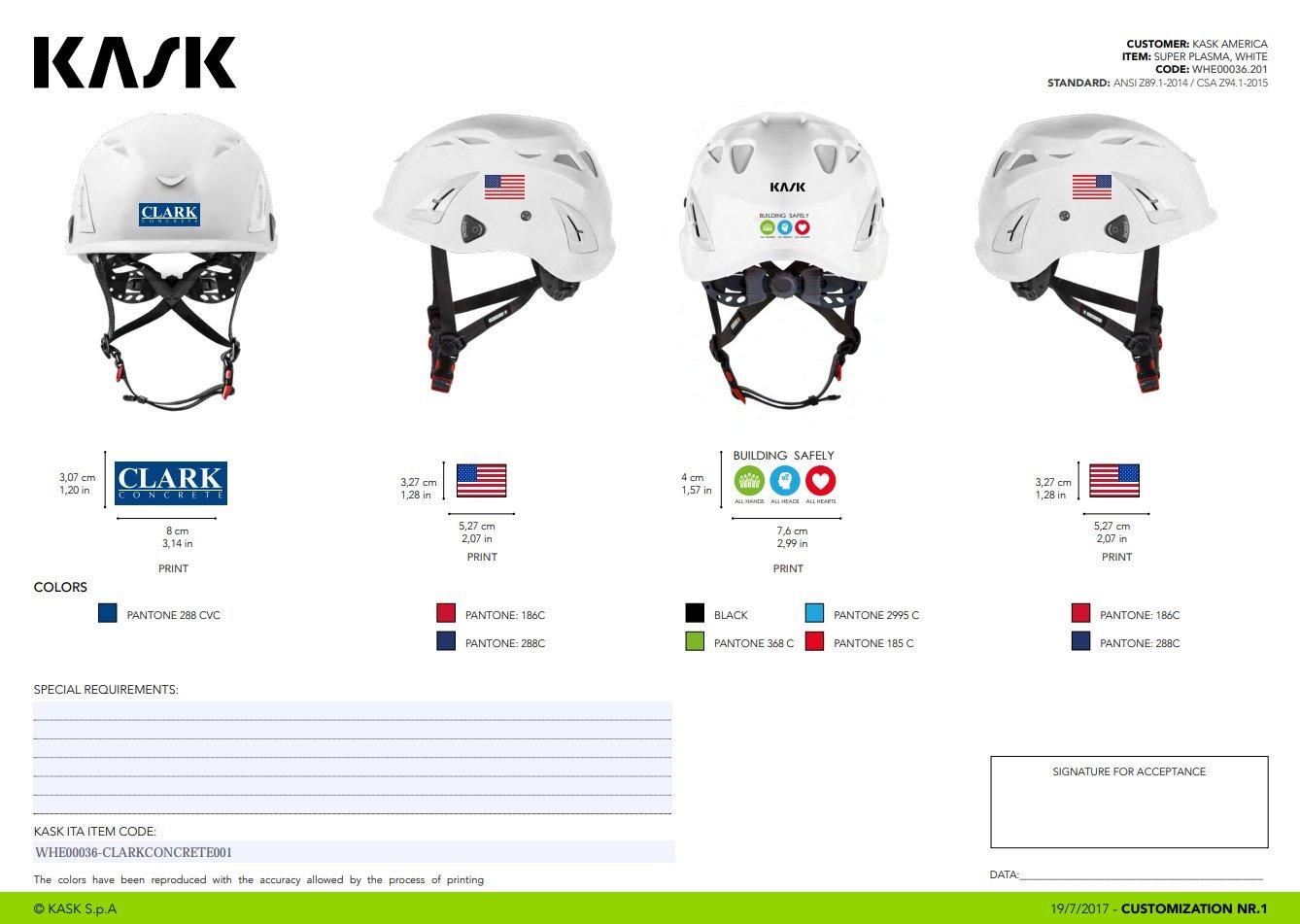 Kask America White Hard Hat in White 