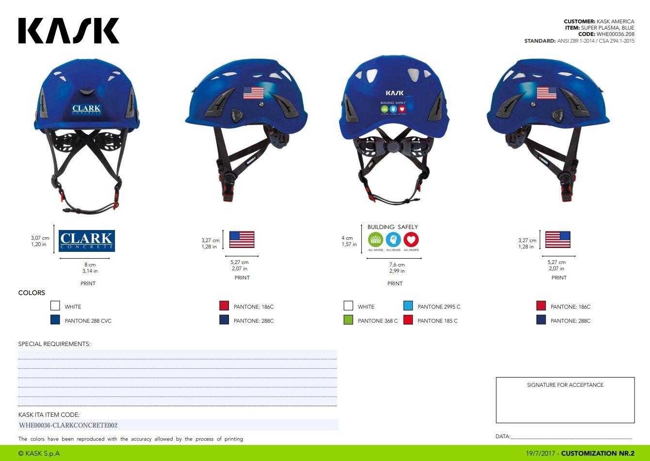 Kask America Blue Hard Hat in Blue 